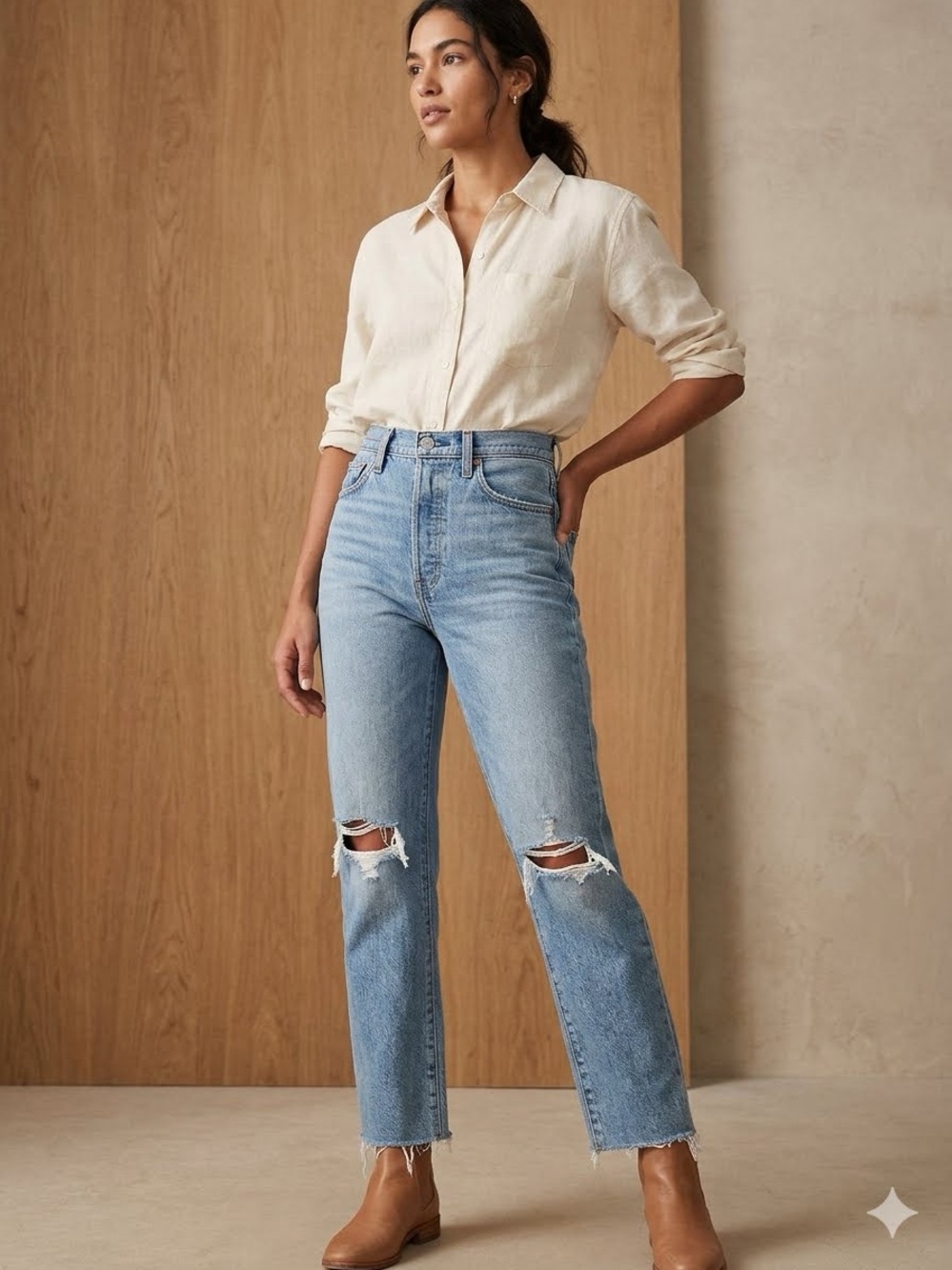 Levi's Ribcage Straight Ankle Jeans - Size 27